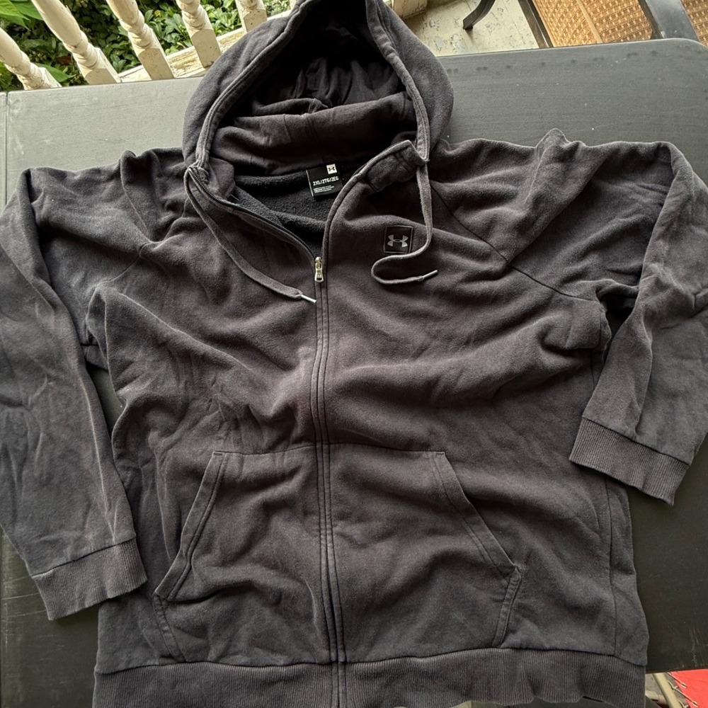 Under Armour Mens Rival Fleece Full Zip Hoodie Black 2XL